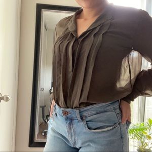 Uniqlo sheer button down shirt